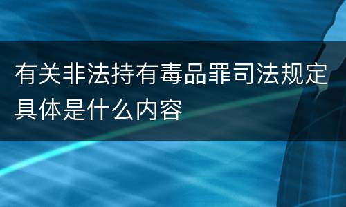有关非法持有毒品罪司法规定具体是什么内容