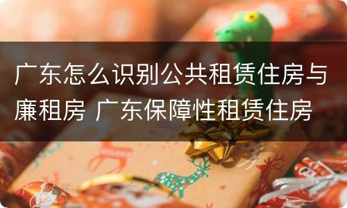 广东怎么识别公共租赁住房与廉租房 广东保障性租赁住房