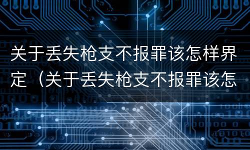关于丢失枪支不报罪该怎样界定（关于丢失枪支不报罪该怎样界定的）