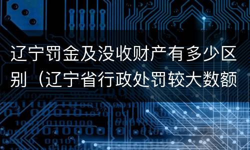 辽宁罚金及没收财产有多少区别（辽宁省行政处罚较大数额罚款标准）