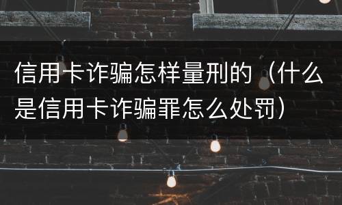 信用卡诈骗怎样量刑的（什么是信用卡诈骗罪怎么处罚）