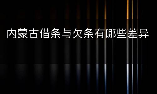 内蒙古借条与欠条有哪些差异