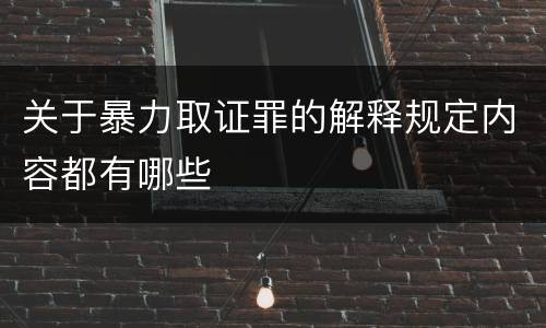 关于暴力取证罪的解释规定内容都有哪些