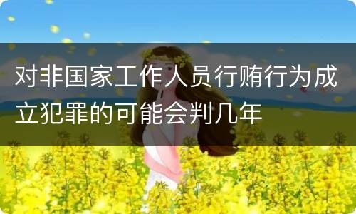 对非国家工作人员行贿行为成立犯罪的可能会判几年