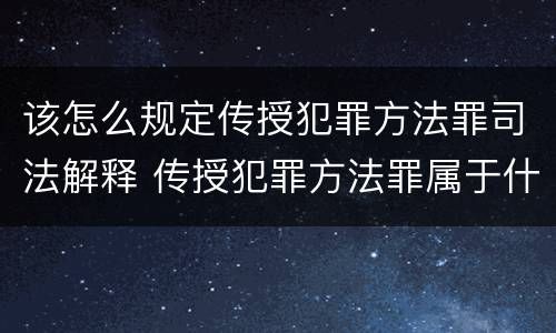 该怎么规定传授犯罪方法罪司法解释 传授犯罪方法罪属于什么罪