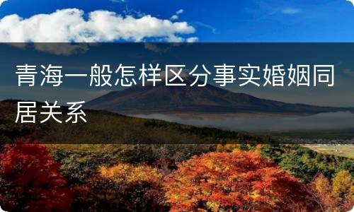 青海一般怎样区分事实婚姻同居关系