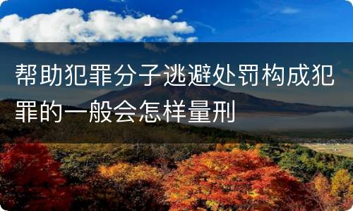 帮助犯罪分子逃避处罚构成犯罪的一般会怎样量刑