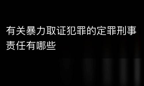 有关暴力取证犯罪的定罪刑事责任有哪些