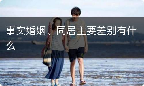 事实婚姻、同居主要差别有什么