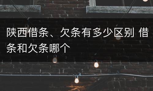 陕西借条、欠条有多少区别 借条和欠条哪个