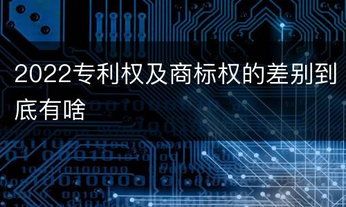 2022专利权及商标权的差别到底有啥
