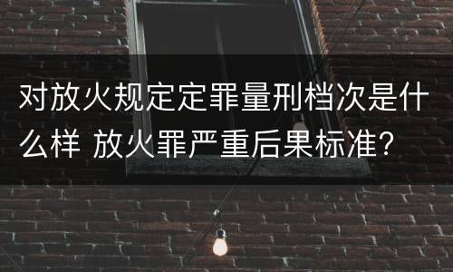 对放火规定定罪量刑档次是什么样 放火罪严重后果标准?