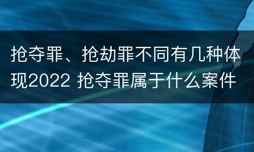 抢夺罪、抢劫罪不同有几种体现2022 抢夺罪属于什么案件