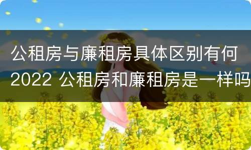 公租房与廉租房具体区别有何2022 公租房和廉租房是一样吗