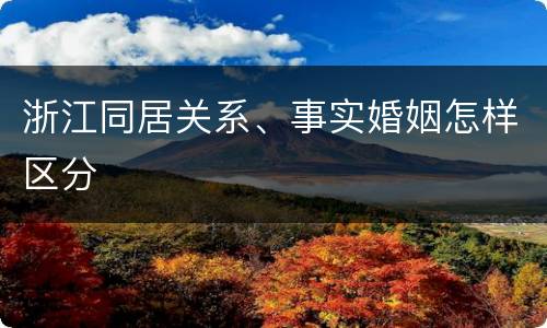 浙江同居关系、事实婚姻怎样区分