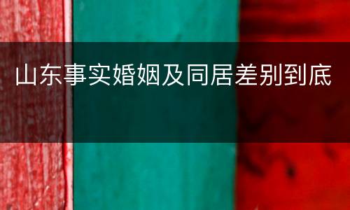 山东事实婚姻及同居差别到底