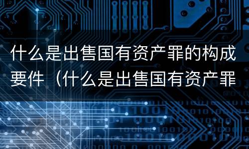 什么是出售国有资产罪的构成要件（什么是出售国有资产罪的构成要件和标准）