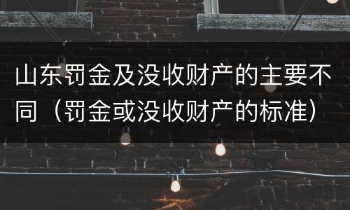山东罚金及没收财产的主要不同（罚金或没收财产的标准）