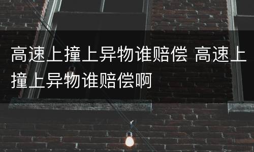 高速上撞上异物谁赔偿 高速上撞上异物谁赔偿啊