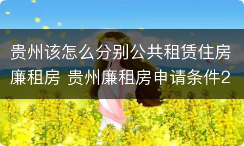 贵州该怎么分别公共租赁住房廉租房 贵州廉租房申请条件2019