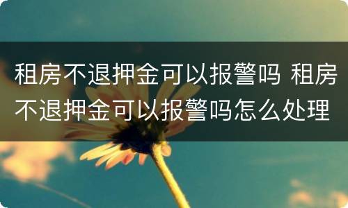 租房不退押金可以报警吗 租房不退押金可以报警吗怎么处理