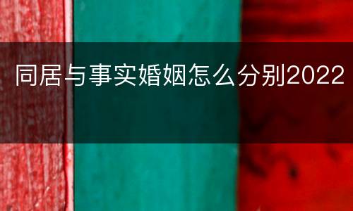 同居与事实婚姻怎么分别2022