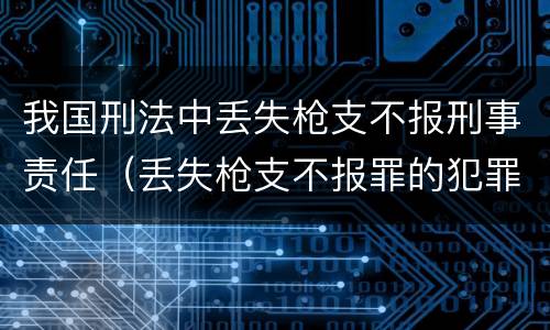 我国刑法中丢失枪支不报刑事责任（丢失枪支不报罪的犯罪主体是）