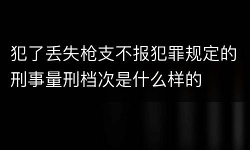 犯了丢失枪支不报犯罪规定的刑事量刑档次是什么样的