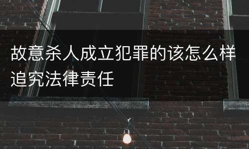 故意杀人成立犯罪的该怎么样追究法律责任