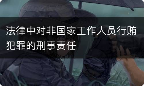 法律中对非国家工作人员行贿犯罪的刑事责任