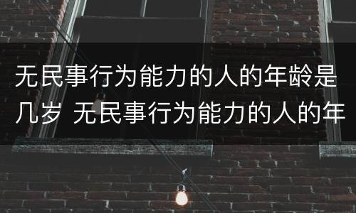 无民事行为能力的人的年龄是几岁 无民事行为能力的人的年龄是几岁到几岁