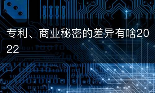 专利、商业秘密的差异有啥2022