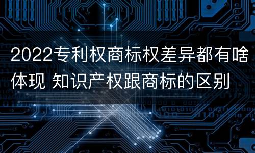 2022专利权商标权差异都有啥体现 知识产权跟商标的区别