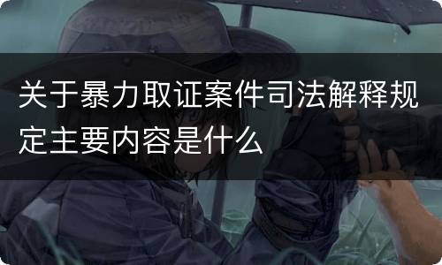 关于暴力取证案件司法解释规定主要内容是什么