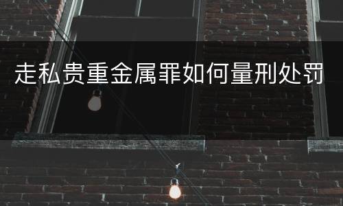 走私贵重金属罪如何量刑处罚