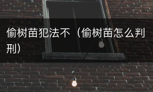 偷树苗犯法不（偷树苗怎么判刑）