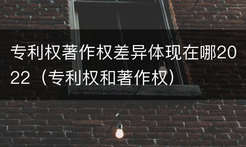 专利权著作权差异体现在哪2022（专利权和著作权）