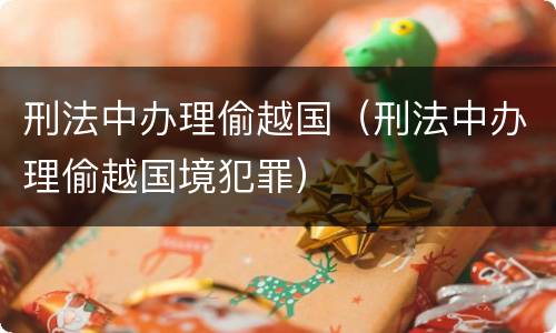刑法中办理偷越国（刑法中办理偷越国境犯罪）
