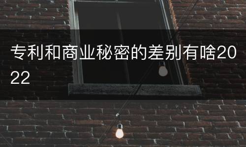 专利和商业秘密的差别有啥2022