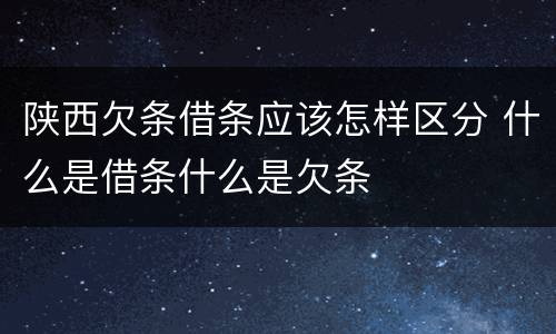 陕西欠条借条应该怎样区分 什么是借条什么是欠条