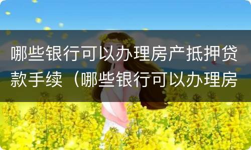 哪些银行可以办理房产抵押贷款手续（哪些银行可以办理房产抵押贷款手续的）