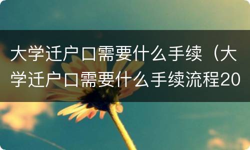 大学迁户口需要什么手续（大学迁户口需要什么手续流程2021）