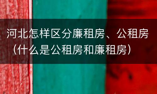 河北怎样区分廉租房、公租房（什么是公租房和廉租房）