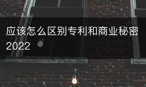应该怎么区别专利和商业秘密2022
