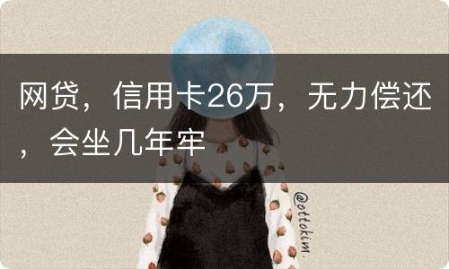 网贷，信用卡26万，无力偿还，会坐几年牢