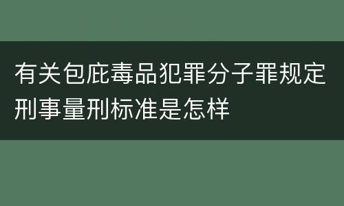 有关包庇毒品犯罪分子罪规定刑事量刑标准是怎样