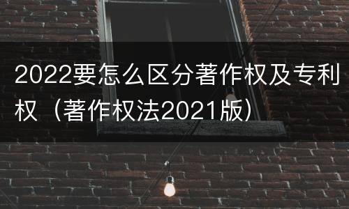 2022要怎么区分著作权及专利权（著作权法2021版）