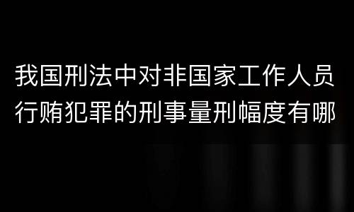 我国刑法中对非国家工作人员行贿犯罪的刑事量刑幅度有哪些