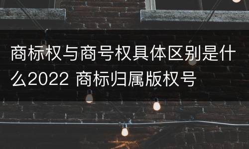 商标权与商号权具体区别是什么2022 商标归属版权号
