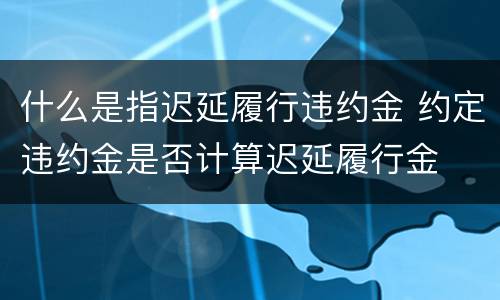 什么是指迟延履行违约金 约定违约金是否计算迟延履行金